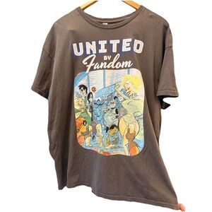 Exclusive 2023 United By Fandom Mens XL Gray Cosplay Graphic T Shirt Unisex‎